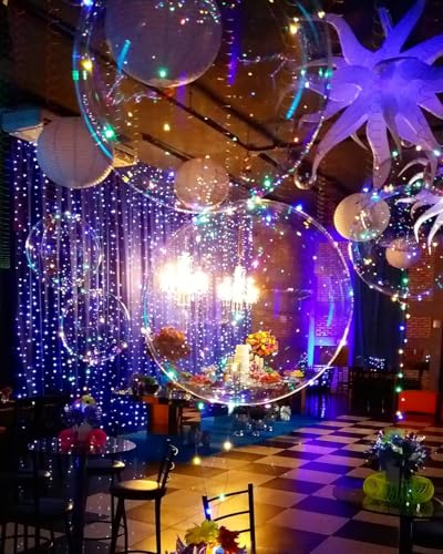 Image of 60PCS 20 Inch Bobo Balloons, Clear Balloons for Stuffing Bubble Baloons Helium Style Large Transparent Balloon for Birthdays Anniversary Weddings Baby Showers Christmas Party Decorations