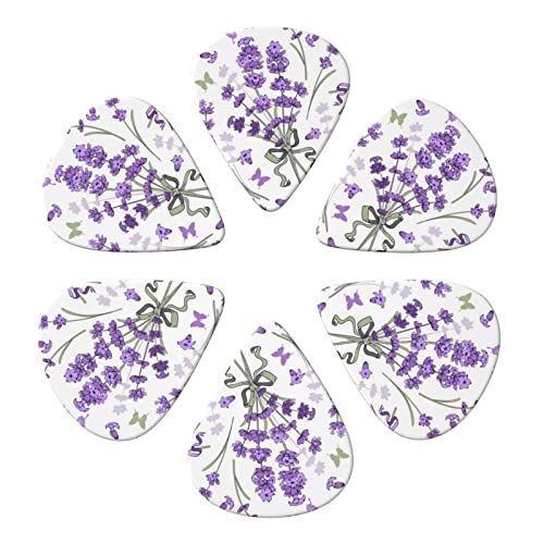 ASDTEHCY Lot de 6 médiators en celluloïd en forme de fleur violette, fins, moyens et lourds pour guitares acoustiques… - Les Beatles, Paul McCartney, John Lennon, RIngo Starr, George Harrison ASDTEHCY Lot de 6 médiators en celluloïd en forme de fleur violette, fins, moyens et lourds pour guitares acoustiques… – Image 3