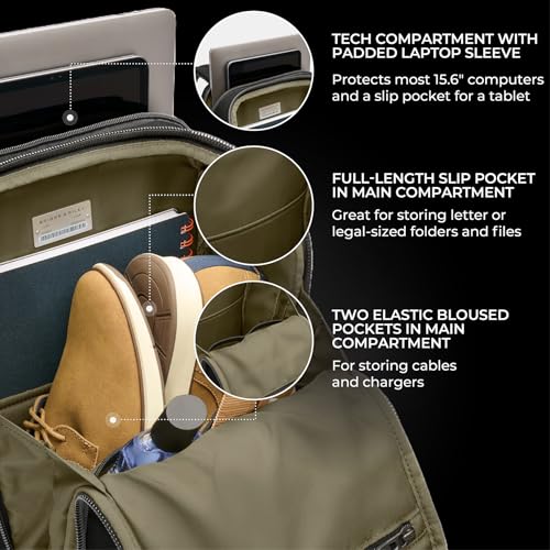 Briggs & Riley Medium Widemouth Backpack - Carry On Travel Backpack for Women & Men, Personal Item Bag, Self-Repairing Zippers, Padded Straps, Fits up to 15.6" Laptop - HTA Collection, Black4