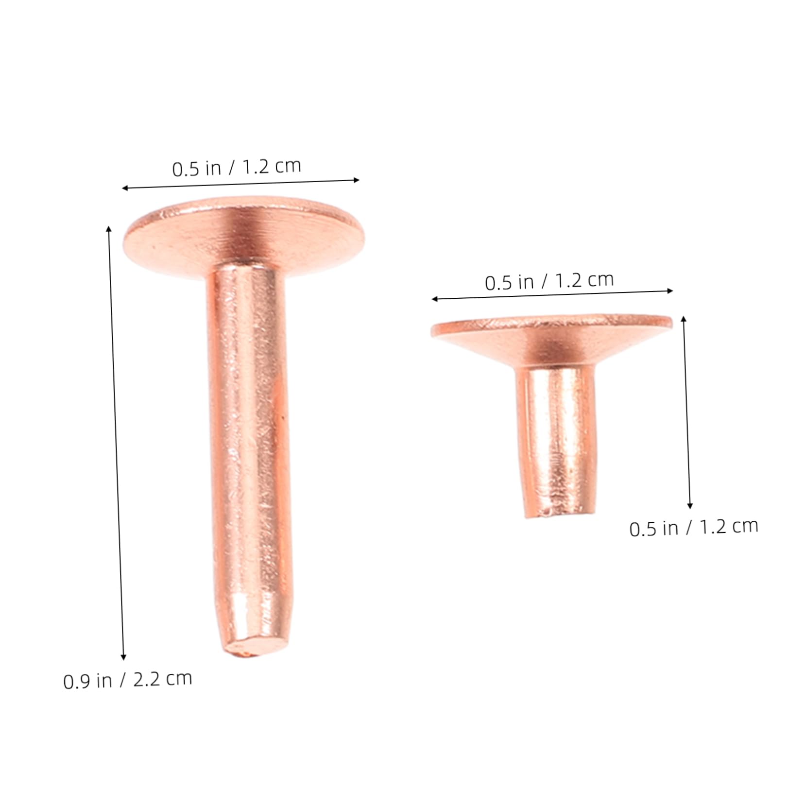 Operitacx 154piezas Clavos De Cobre Remaches Redondos De Cuero Kit De Remaches Metálicos Para Ropa Cinturón Bolso Estilo Punk Diy Tachuelas Para Zapatos