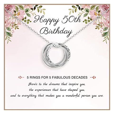 MOROTOLE 50th Birthday Silver Necklace Gift Cover