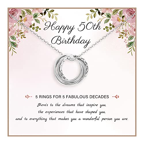 50 Birthday Gifts Women Mother's Day Present for Mom Necklace Birthday Gift