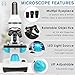 100x-2000x Microscope Kit for Kids & Students, Lab Microscope Kit for Beginners with Led Lights, Microscope Science Kit with Detailed Operating Instructions, Complete Science Accessory Kit