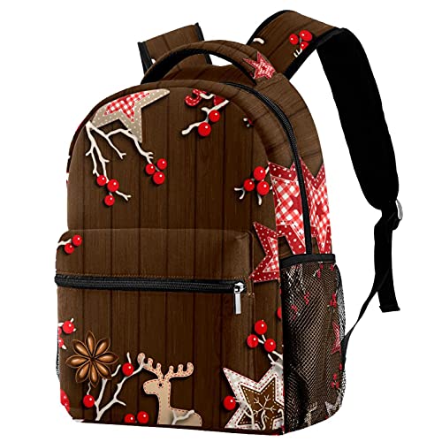 Sac à dos de voyage enfant avec porte-bouteille et motif Noël bois