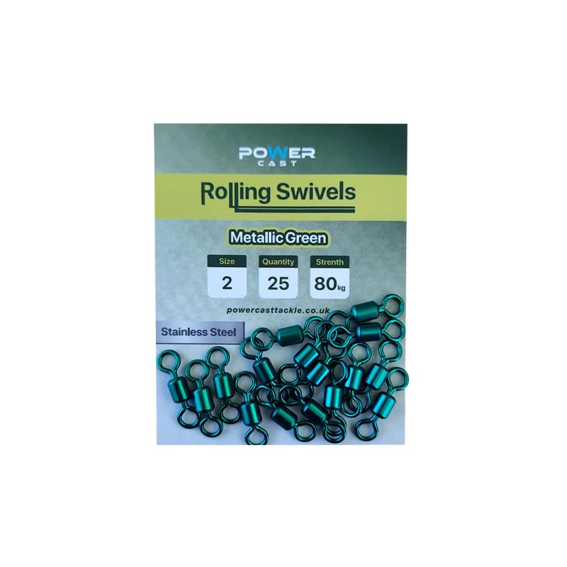Sea fishing extra strong metallic green power swivels (2# Pack of 25) โ image 1