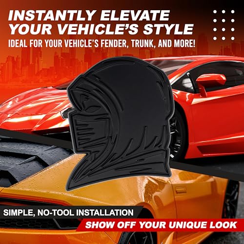Image of Ninja Emblem, Custom 3D Car Badge - Universal Exterior Accessories for Car, Truck, SUV, Motorcycle (Set of 2) (Matte Black)