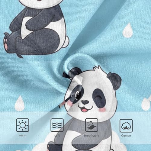 Toddler Girl Briefs, Cute Cartoon Pandas Blue Girls' Cotton Brief Underwear, 2T–8 Years3