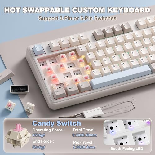 Image of YUNZII B98 PRO 96% Wireless Mechanical Keyboard(Beige, Candy Switch)