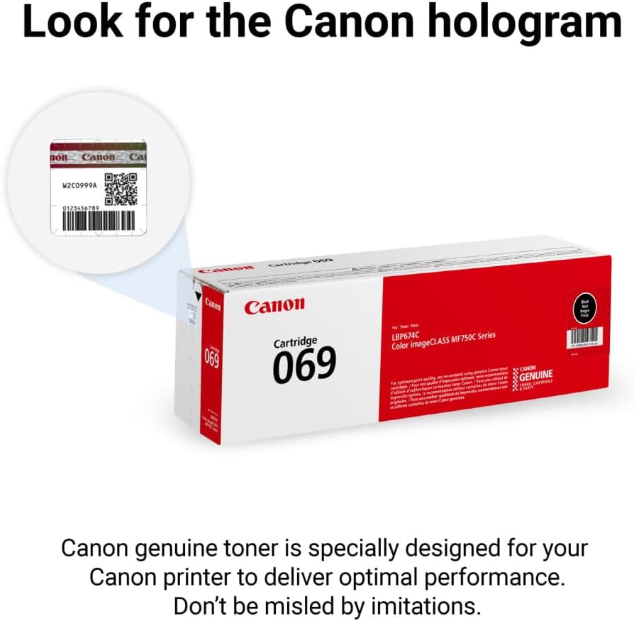 Canon 069 Toner Cartridge Set – 4 Pack (Black, Cyan, Magenta, Yellow) | Compatible Color imageCLASS MF753Cdw, MF653Cdw, LBP674Cdw, LBP633Cdw | High-Yield Toner Replacement Set