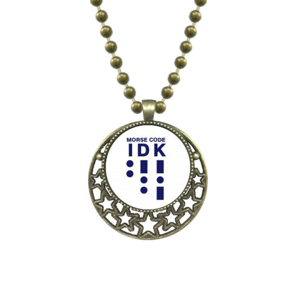Morse Code Know Dot-line Expression Pendant Star Necklace Moon Chain Jewelry