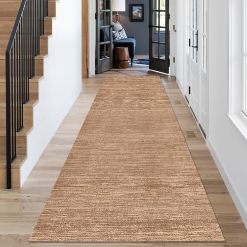 Alfombra pasillo lavable estrecha de 80 x 140 cm marrón para cocina salón y dormitorio 2