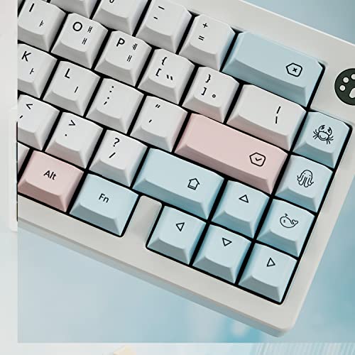 Image of CuXiu Chalk PBT Keycaps 136 Keys Dye Sub Keycap Set Korean Keycap for Cherry MX Switches Mechanical Keyboard gh60 xd64 xd84 xd96 87104