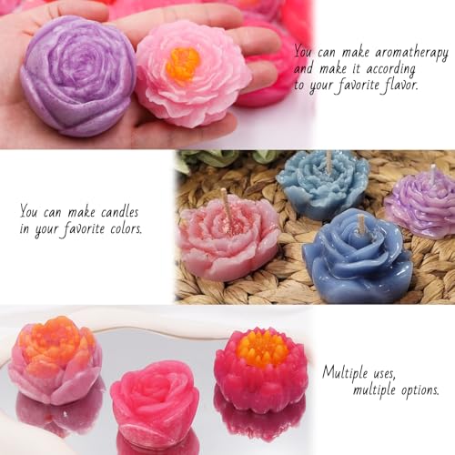Moules en silicone pour bougies 3D fleurs et savon artisanal - 8