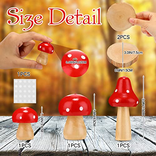 3 Pcs Mini Mushroom Incense Holder Decors Set Red Spot Mushroom Insencents Holder With 2 Pcs Rustic Wood Slices Tray Cute Incense Stick Holders Mushroom Decor Aesthetic Gift For Mother Friends Family #TOP1