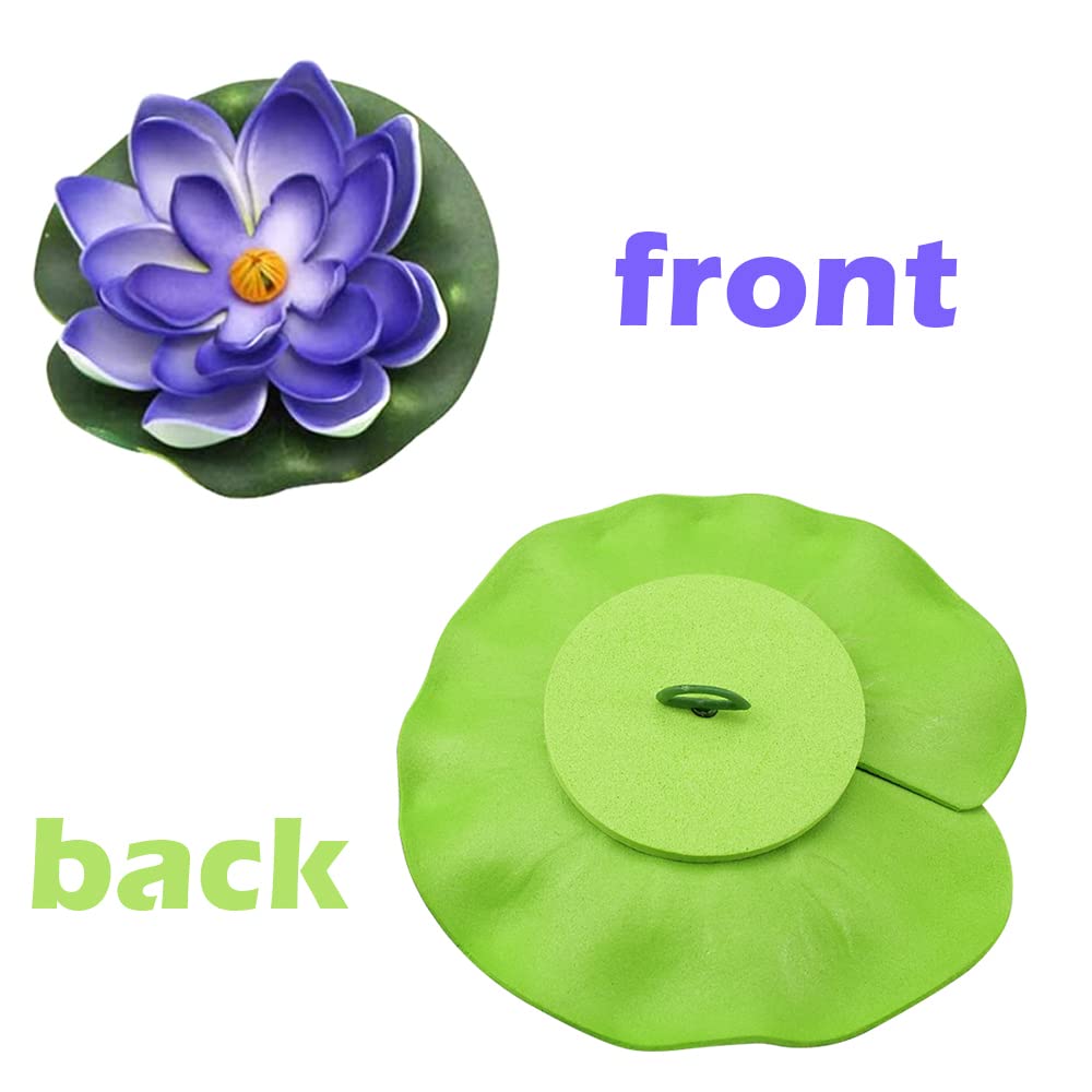 10 Fiori Di Loto Galleggianti Artificiali - Decorazione Per Laghetto E Giardino, 10cm