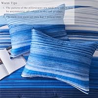KAKIJUMN Striped King/Cal King Quilt Bedding Set, Soft Bedspread, Blue — image 6