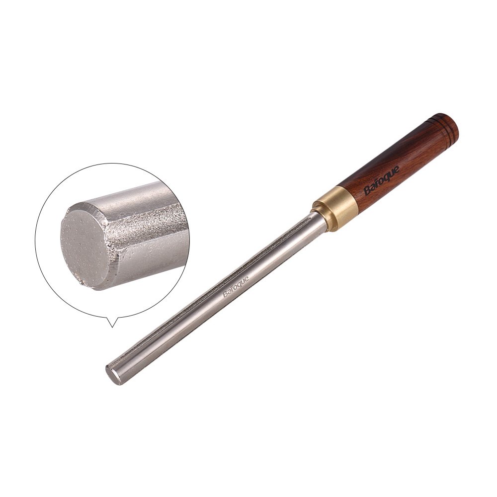 Btuty Lima de metal para guitarra con 3 bordes de tamaño con mango de madera para reparación de guitarra, herramienta de mantenimiento Luthier