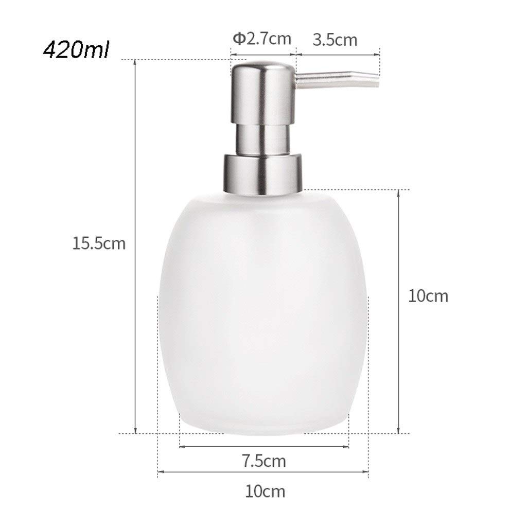 dispenser sapone/Dosatori per sapone liquido 14.2 Oz Vetro Lotion dispenser di sapone ovale dispenser di sapone con pompa in metallo (acciaio Luxe) Erogatore del Sapone/Dispenser di Sapone