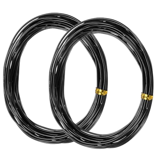 Filo per bonsai, 2 rotoli di filo in alluminio nero da 1,5 mm per bonsai per tronchi fini (1,5 m in totale)