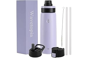 25 oz Double Wall Water Bottle with 3 Lids
