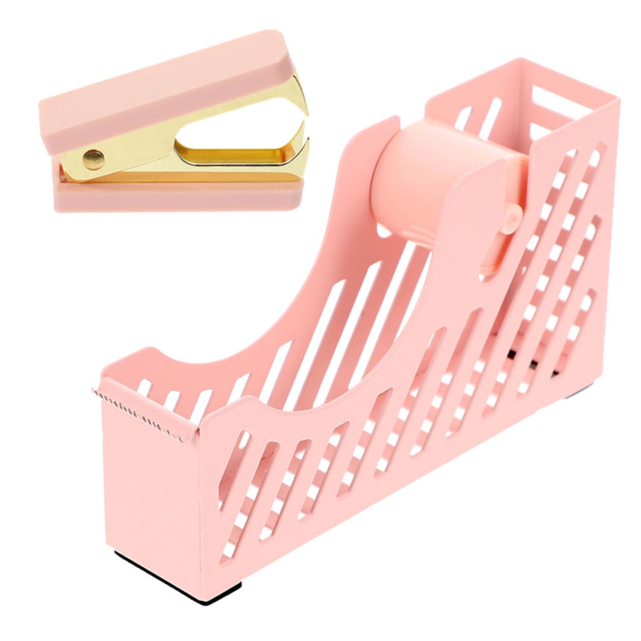 5 Set Dispenser per Nastro e Pinzatrice Scrivania Kit Completo con Rimuovi Punti Metallici per Ufficio e Casa Facile Usare e Trasportare