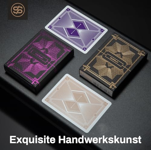 SLOWPLAY 100% Plastik Spielkarten Set, 2 Decks (Violet & Gold), Jumbo Index, Poker Format, überlegene Flexibilität und Haltbarkeit, Wasserfest & Waschbar, Professionelle Karten für Texas Hold’em Poker – Bild 3