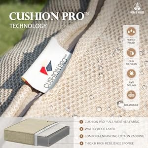 HERA'S HOUSE 4 Piece Patio Furniture Set, 2 x Metal Frame Cushioned Chair, 3-Seat Sofa with Marbling Coffee Table, All Weahter Outdoor Conversation Set for Lawn Garden Backyard HERAS HOUSE 4 Piece Patio Furniture Set 2 x Metal Frame Cushioned Chair 3 Seat Sofa with Marbling Coffee Table All Weahter Outdoor Conversation Set for Lawn Garden Backyard