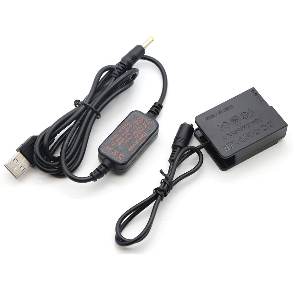 Raeisusp Mobile Power Bank USB Cable + DMW-DCC8 DCC8 BLC12 BLC12E Dummy Battery for lumix GH2 GH2K GH2S G81 G85 FZ1000 FZ300 FZ200 G6 G7 G5