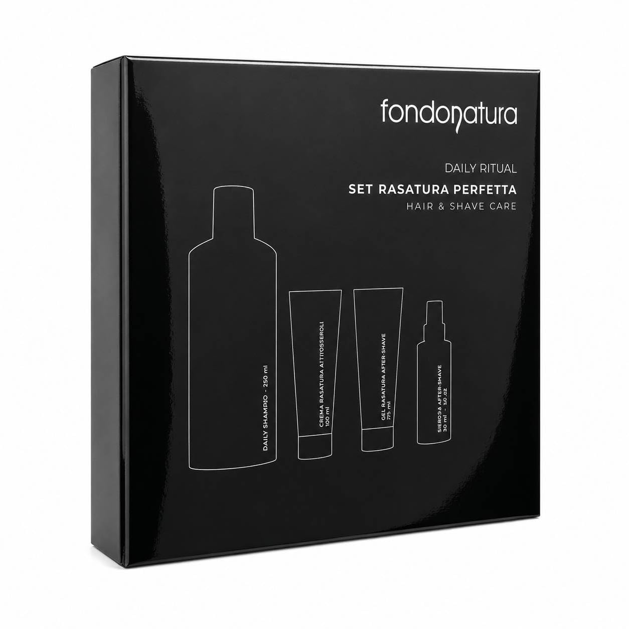 Fondonatura HYDRO Daily Ritual Hair&Shave Set 250+100+100+50ml - set uomo rasatura capelli e barba
