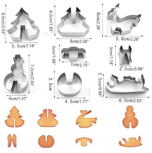 Conjunto de cortadores de biscoito de gengibre para casa de pão de gengibre (18 peças), kit de corta