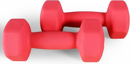 Miniatura 3 de Signature Fitness Juego de 2 mancuernas de neopreno para mano, antideslizantes, no se ruedan, con forma hexagonal colorida, pares o juegos