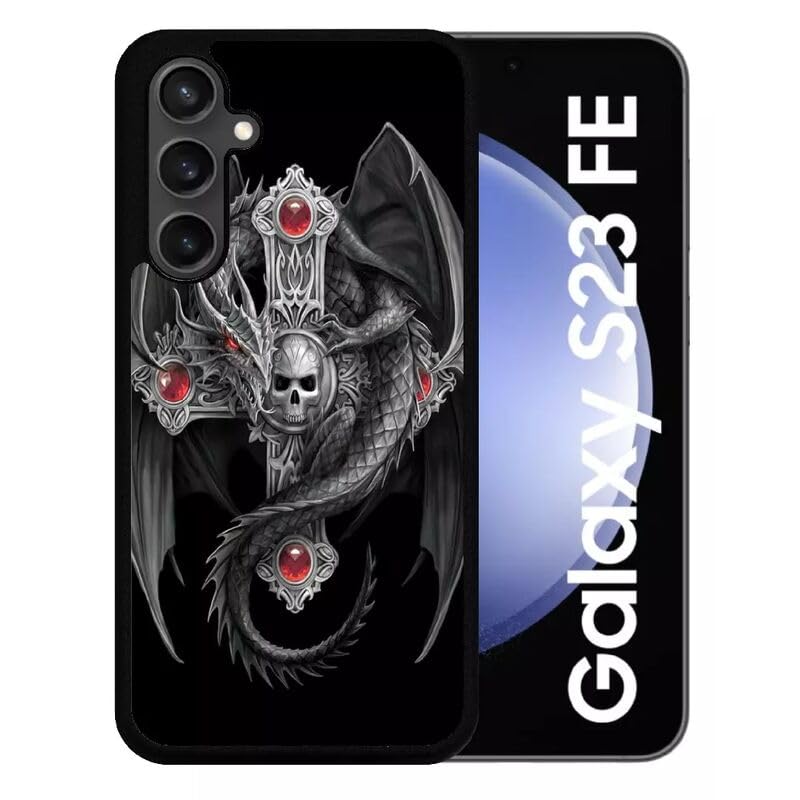 Coque Galaxy S23 FE dragon silicone noir anti-rayures pour éviter les bris de châssis