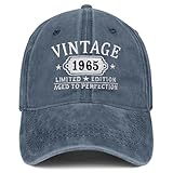 Gorra de béisbol vintage de 1965 con texto en inglés "Happy 60th Birthday" para mujeres y hombres, talla única