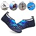 WateLves Water Shoes for Womens Mens Barefoot Quick-Dry Aqua Socks for Beach Swim Surf Yoga Exercise Camping Must Haves (Nebula BlackBlue, 46/47)
