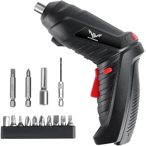JENABOM 14 in 1 Electric Screwdriver Cordless Rechargeable Small Power Drill Set 3.6V Li-ion 3.5N·m Max Torque Electric Rotatable with Case LED Light Screwdriver for Home Office DIY Tools (Black) Cover