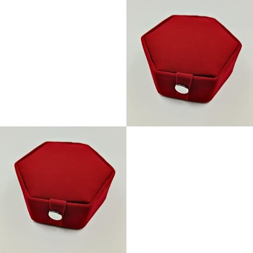 Beauty Tool Velvet Fancy Jewellery Single Bangle Organizer Box for Women And Girls | Pack Of 2 | (Red Colour)