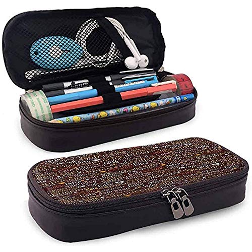 Preisvergleich Produktbild Bleistiftbeutel, leder federmäppchen, federmäppchen, große kapazität doppelreißverschluss küche kaffee typografie kunstwerk 4cmx9.2cmx20cm