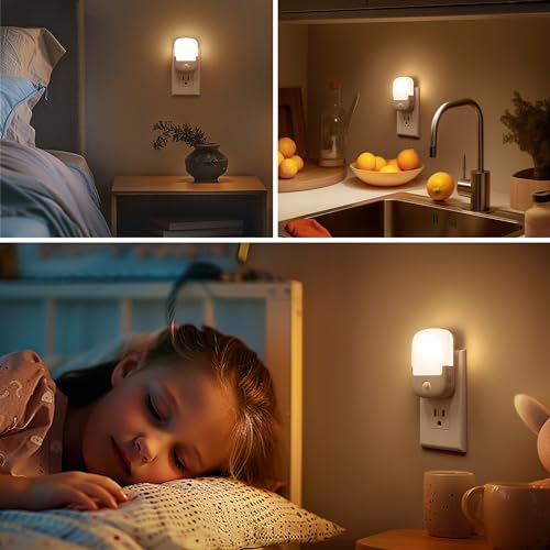 Image of Briignite Motion Sensor Night Light, Plug in, Dusk to Dawn, Adjustable Brightness Led Night Lights Soft White, 1W, Bedroom, Kids Room, Bathroom, Stair