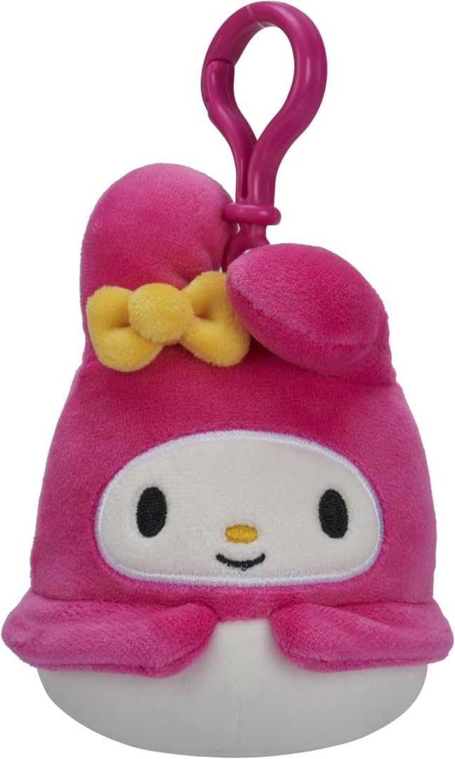 Squishmallows Official Jazwares 3.5-Inch Bag Clip Sanrio Hello Kitty Friends Squad (Melody), 3.5 Inch Clip