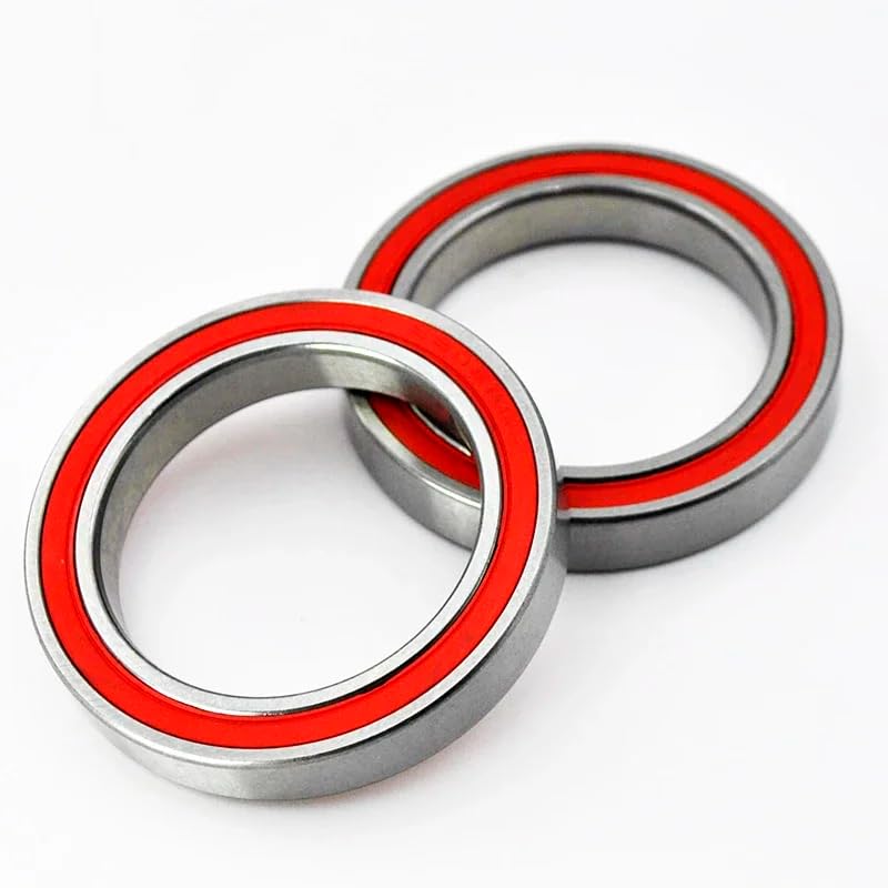 Hybrid Ceramic Bicycle Ball Bearings, 2 Pack, 6800 6802 6805 6806 6900 6902 2RS, Bearing Steel with Double Rubber Seals, Reduced Friction (MR24377 24x37x7mm)