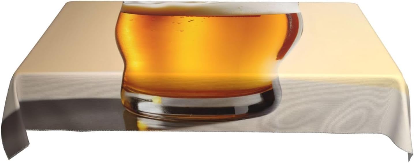 Tovaglia Rettangolare 160x240 cm Birra e Estate Copritavolo in Poliestere Antimacchia Protezione Tavolo per Tavoli da 8 Posti, Ideale per Cucina e Feste 7952v