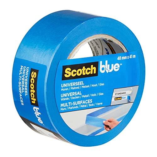 ScotchBlue Premium Malerkrepp Universal, 48 mm x 41 m - Vielseitiges Scotch Klebeband für Malerarbeiten und Dekoration, für Innen und Außen, Abklebeband / Kreppband Cover