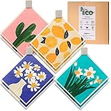Eulnars Swedish Dishcloths, 8-Pack Reusable Swedish Dish Cloths with 3 Clips, 9 Classified Labels, Q