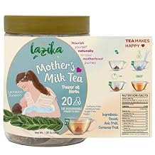 Lazika Lactation Tea, Breastfeeding and Lactation Support Tea, 20 Pyramid Teabags, Fennel, Anis and Caraway Fruit