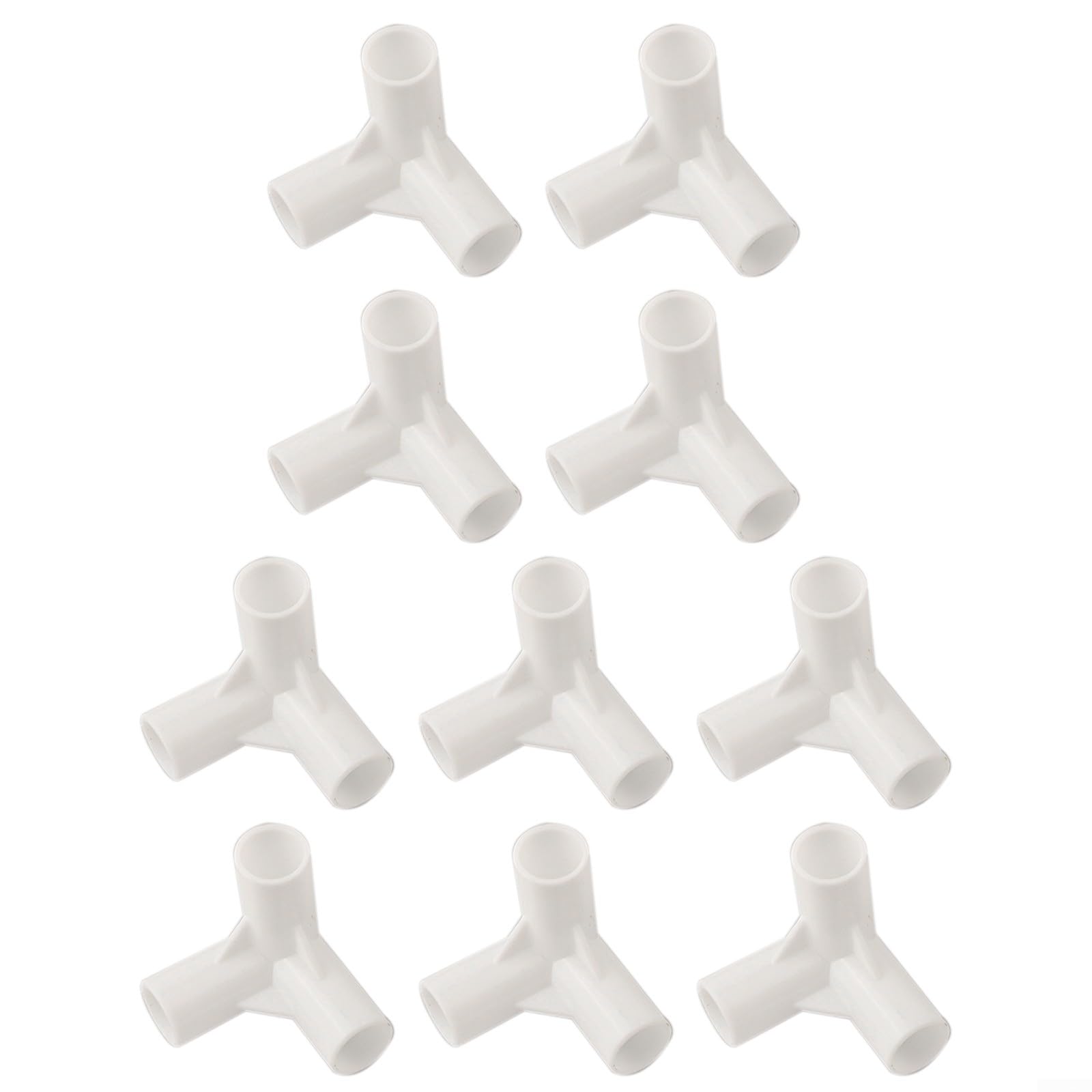 Floweringbeter 10Pcs Camping Tent Pole Tee Connector,3-Way Connector,Plastic Pipe Connector,Elbow Right Angle Tee Corner Connector,Fixed Joints For Pet Bed Pole(90 degree tee)
