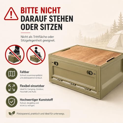 RMAN Lot de 2 Boîte de Camping Pliable Caisse de Rangement avec Couvercle – vue 5