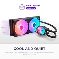 Vista 143 de NZXT Kraken 280 RGB - Enfriador líquido de CPU AIO RL-KR280-W1-11.024 in - Pantalla LCD cuadrada personalizable de 1.54 pulgadas para imágenes
