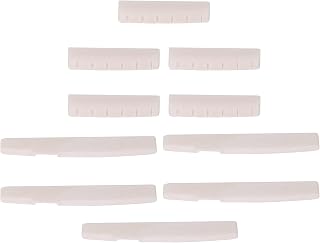 Bstinay 5 juegos de 10 piezas de 6 cuerdas para puente de guitarra y tuerca para guitarra folk, color blanco
