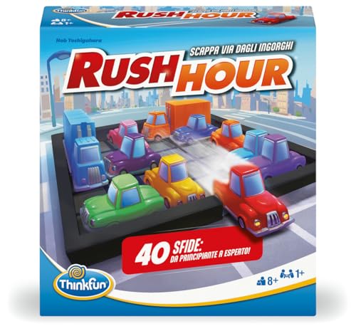 Thinkfun - Rush Hour, Scappa Dagli Ingorghi, Gioco Da Tavolo, 1+ Giocatori, Idea Regalo Per Bambini E Ragazzi 8+ Anni, (Versione Italiana)