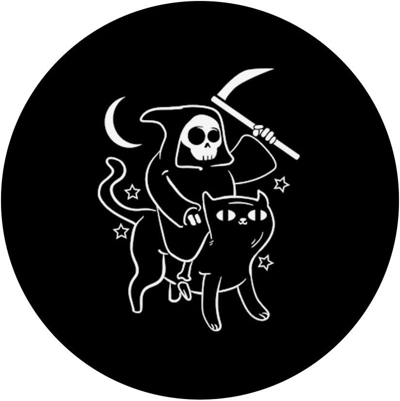 Grim Reaper Ride Satan Cat Demonic Evil Devil Occult Satanic PopSockets PopGrip: Swappable Grip for Phones & Tablets
